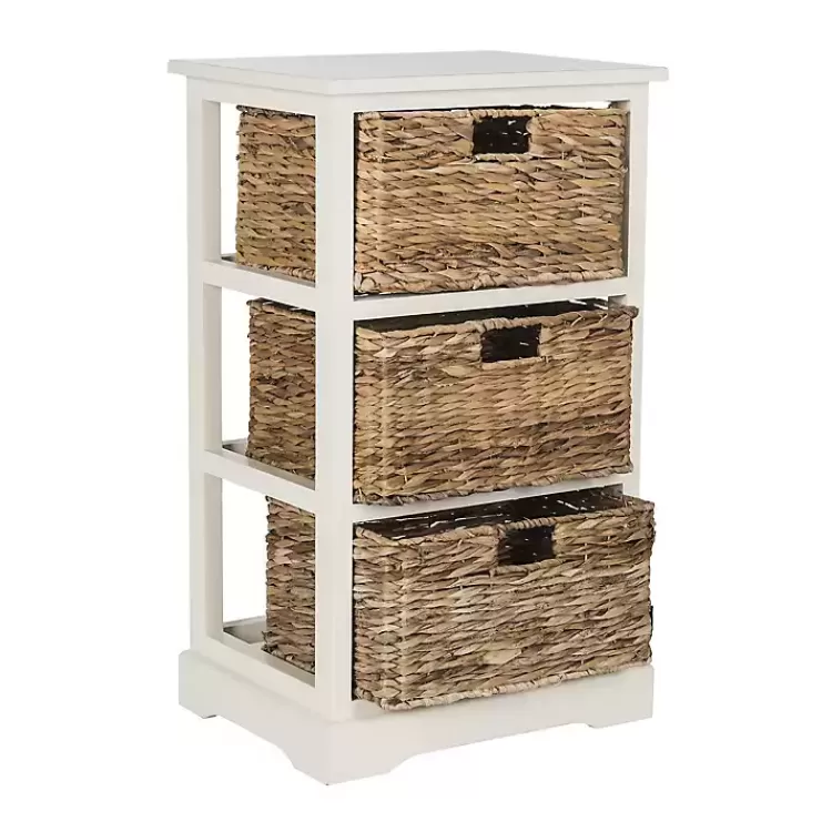 Cream Hailey Wicker Basket Storage Accent Table>Kirklands Home Flash Sale