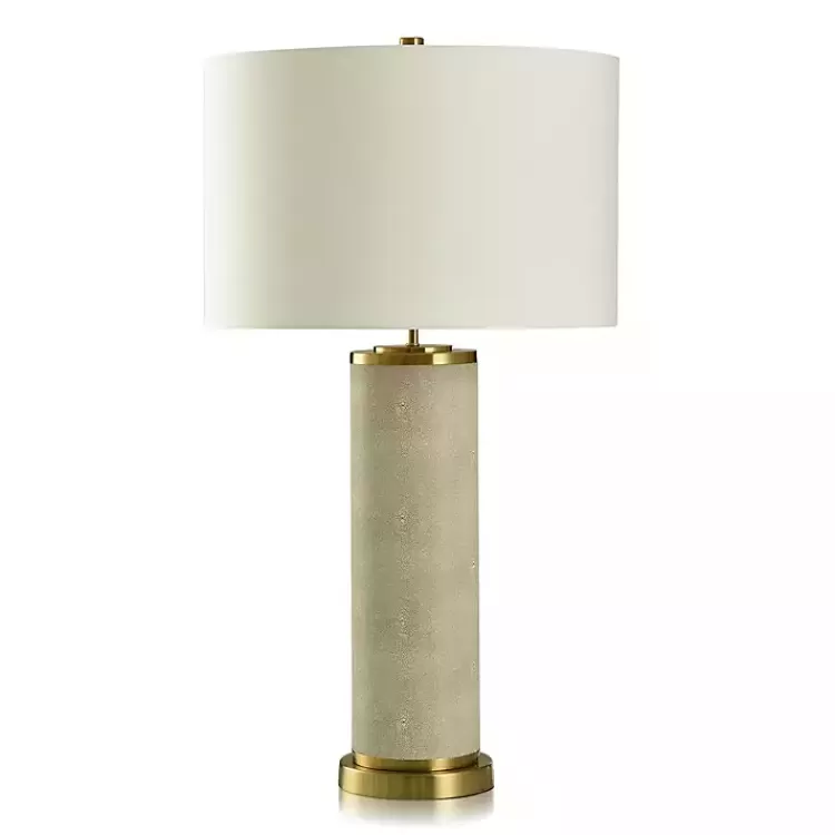 Cream Leather and Gold Table Lamp>Kirklands Home Best Sale