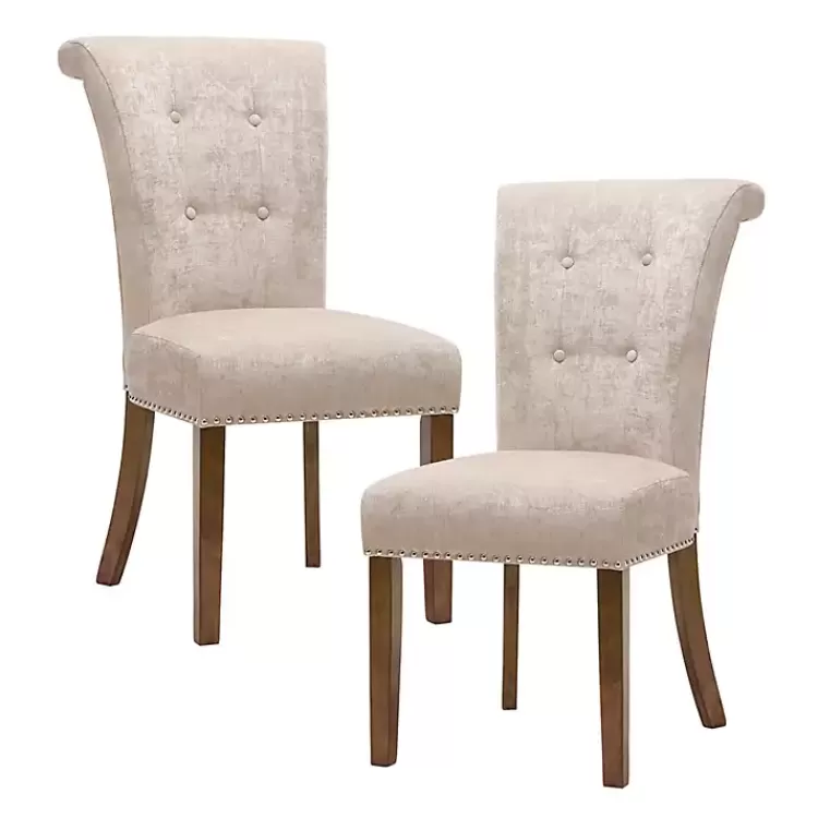Cream Linen Rolled Back Dining Chairs, Set of 2>Kirklands Home Discount