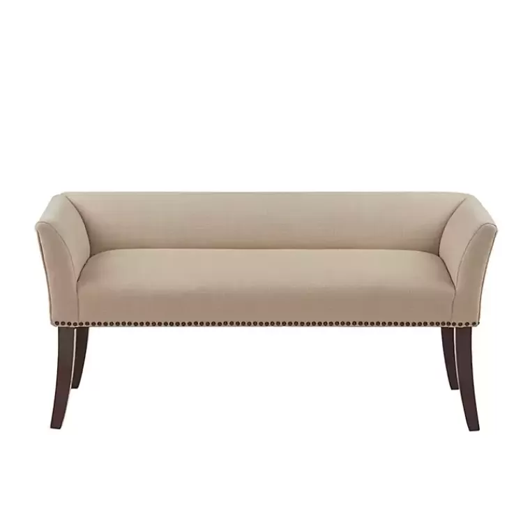 Cream Low Back Flared Arms Bench>Kirklands Home Online