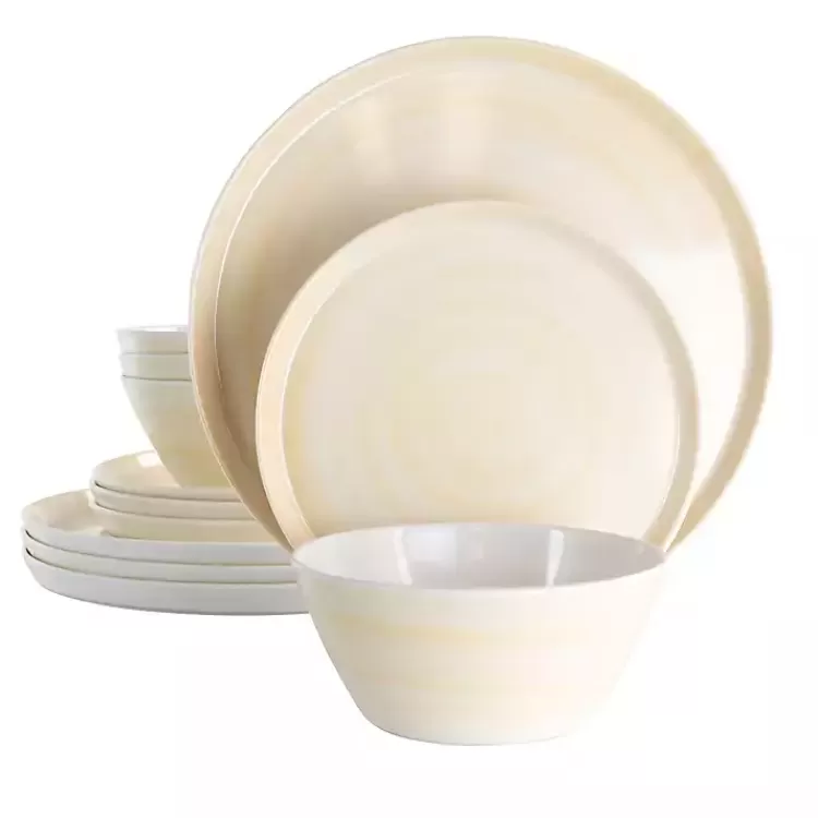 Cream Melamine Round 12-pc. Dinnerware Set>Kirklands Home Discount
