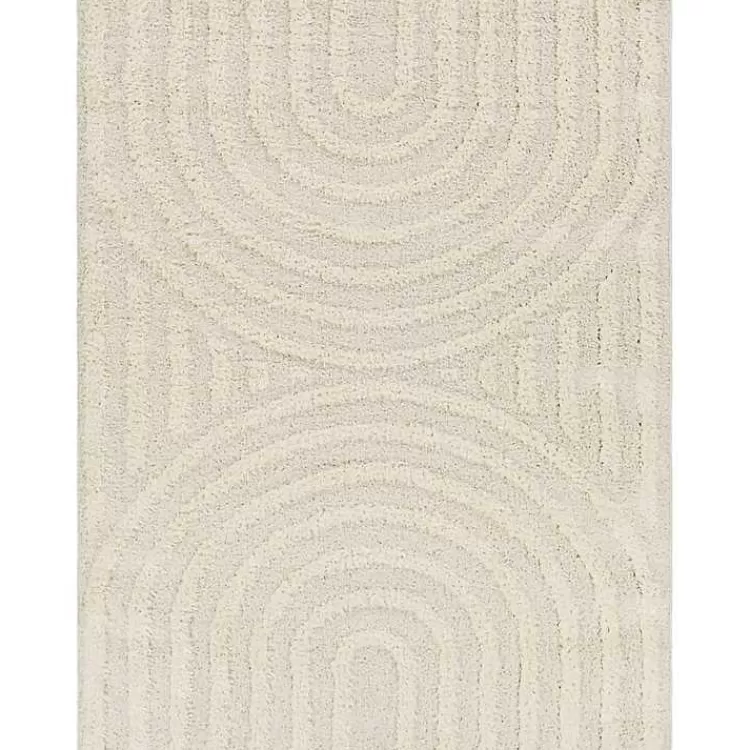 Cream Modern Curve Area Rug, 5x7>Kirklands Home Outlet