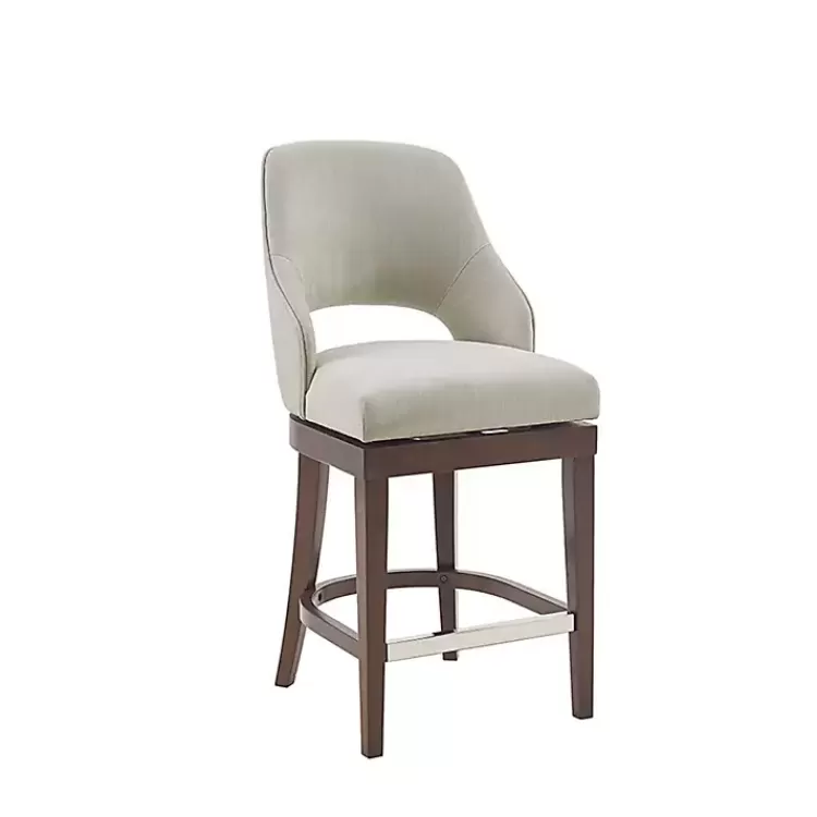 Cream Open Back Swivel Base Counter Stool>Kirklands Home Shop