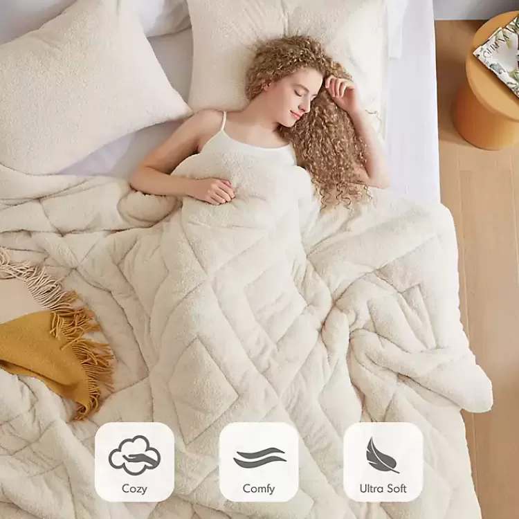 cream_quilted_teddy_pc_king_comforter_set_3.webp Cream Quilted Teddy 3-pc. King Comforter Set>Kirklands Home Discount