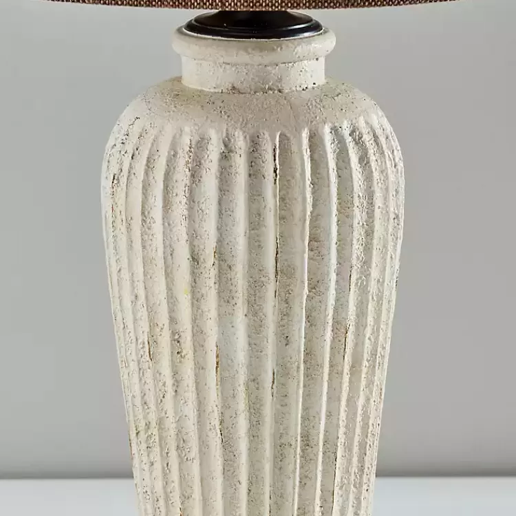 Cream Ribbed Ceramic Shade Table Lamp>Kirklands Home Best