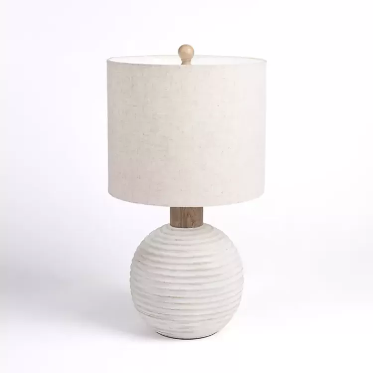 Cream Ridged Round Table Lamp>Kirklands Home New