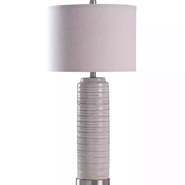 Cream Ringed Ceramic Table Lamp>Kirklands Home Discount