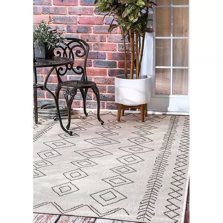 Cream Serna Tribal Outdoor Area Rug, 5x7>Kirklands Home Flash Sale