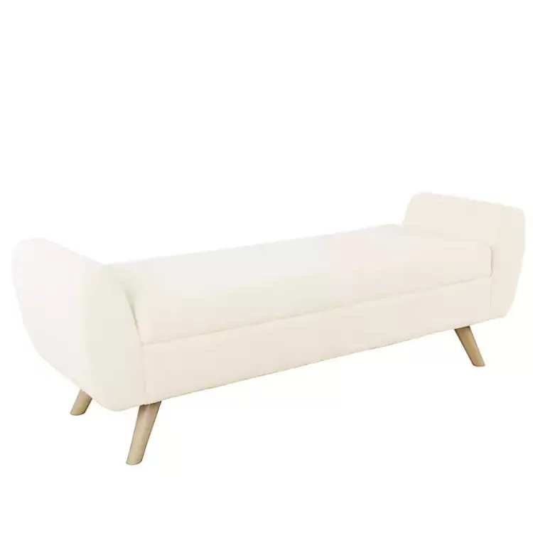 Cream Sherpa and Wood Storage Bench>Kirklands Home Flash Sale
