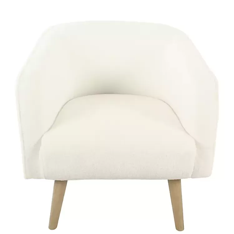 Cream Sherpa Upholstered Barrel Accent Chair>Kirklands Home Online