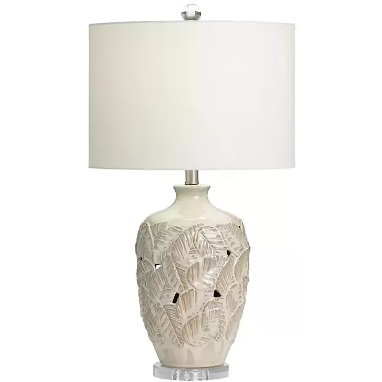 Cream Silver Ceramic Leaf Cutout Table Lamp>Kirklands Home Flash Sale