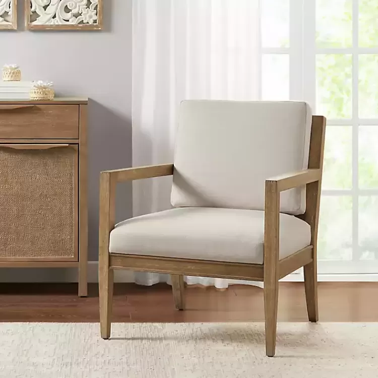Cream Slatted Wood Accent Chair>Kirklands Home Best