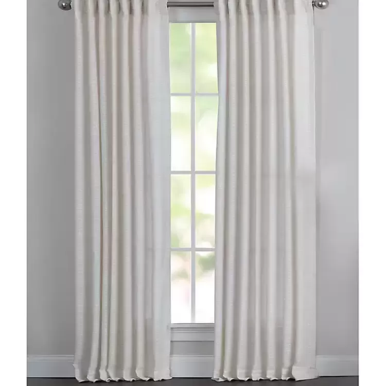 Cream Solid Pleated Single Curtain Panel, 84 in.>Kirklands Home Store