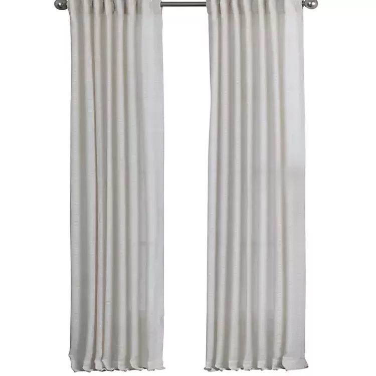 Cream Solid Pleated Single Curtain Panel, 84 in.>Kirklands Home Store