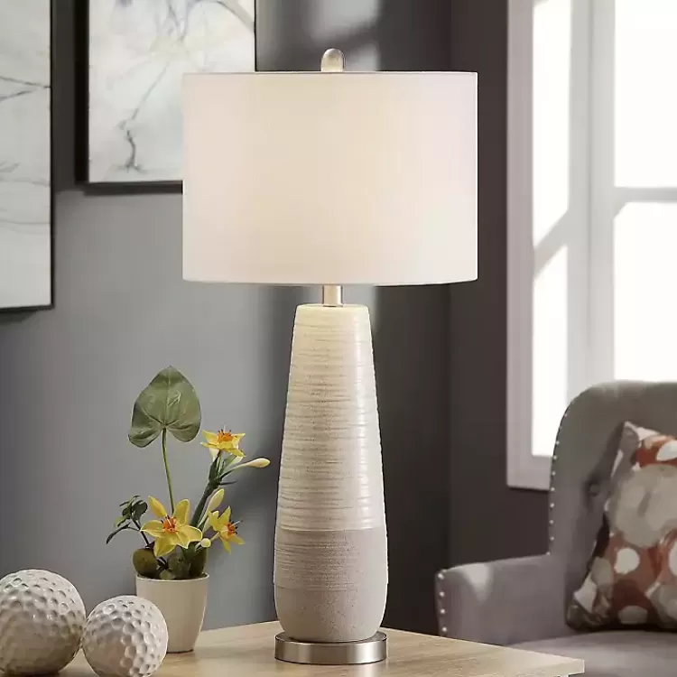 Cream Speckled Two Tone Table Lamp>Kirklands Home Fashion
