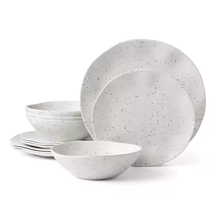 Cream Terrazzo 12-pc. Melamine Dinnerware Set>Kirklands Home Flash Sale