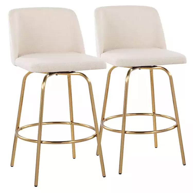 Cream Torino Gold Leg Counter Stools, Set of 2>Kirklands Home Discount