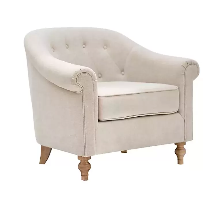 Cream Tufted Farmhouse Accent Chair>Kirklands Home Clearance
