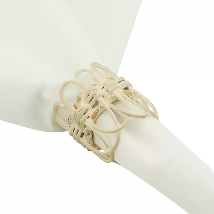 Cream Twisted Rattan Napkin Rings, Set of 4>Kirklands Home Sale