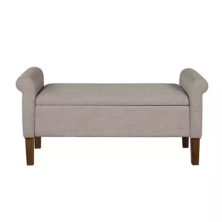 Cream Upholstered Aubrey Storage Bench>Kirklands Home Hot