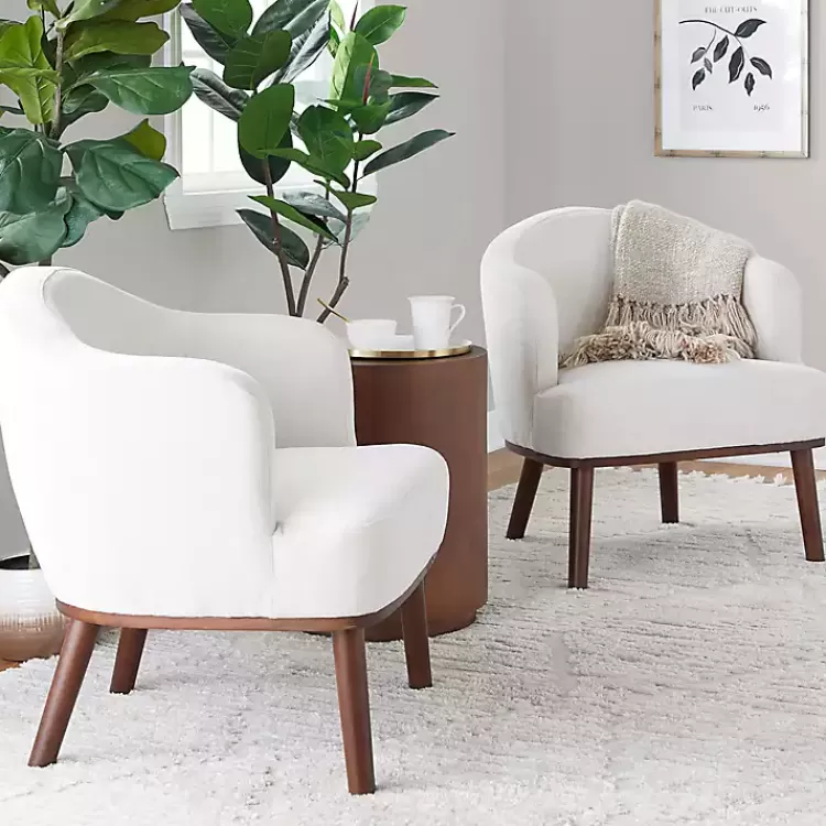 cream_upholstered_midcentury_modern_accent_chair_8.webp Cream Upholstered Midcentury Modern Accent Chair>Kirklands Home Outlet
