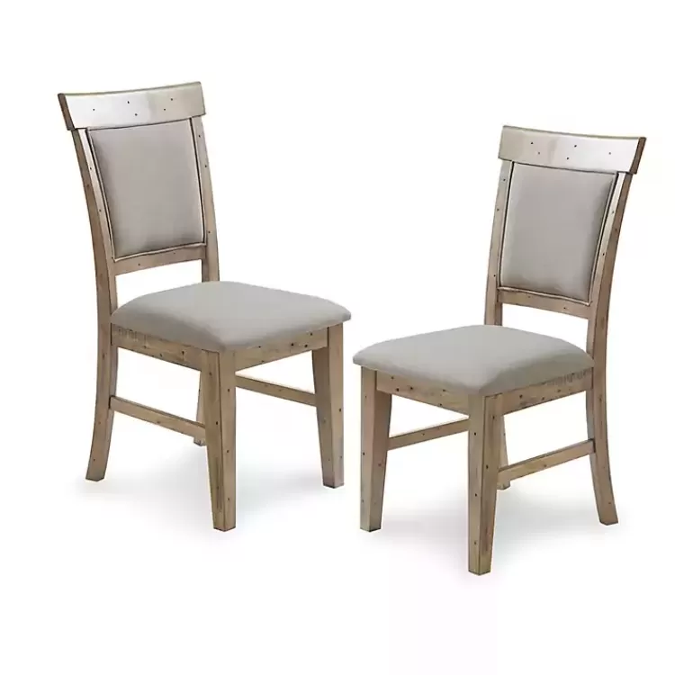 Cream Upholstered Rustic Dining Chairs, Set of 2>Kirklands Home Online