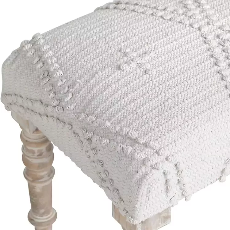 cream_upholstered_spindle_leg_bench_2.webp Cream Upholstered Spindle Leg Bench>Kirklands Home Discount
