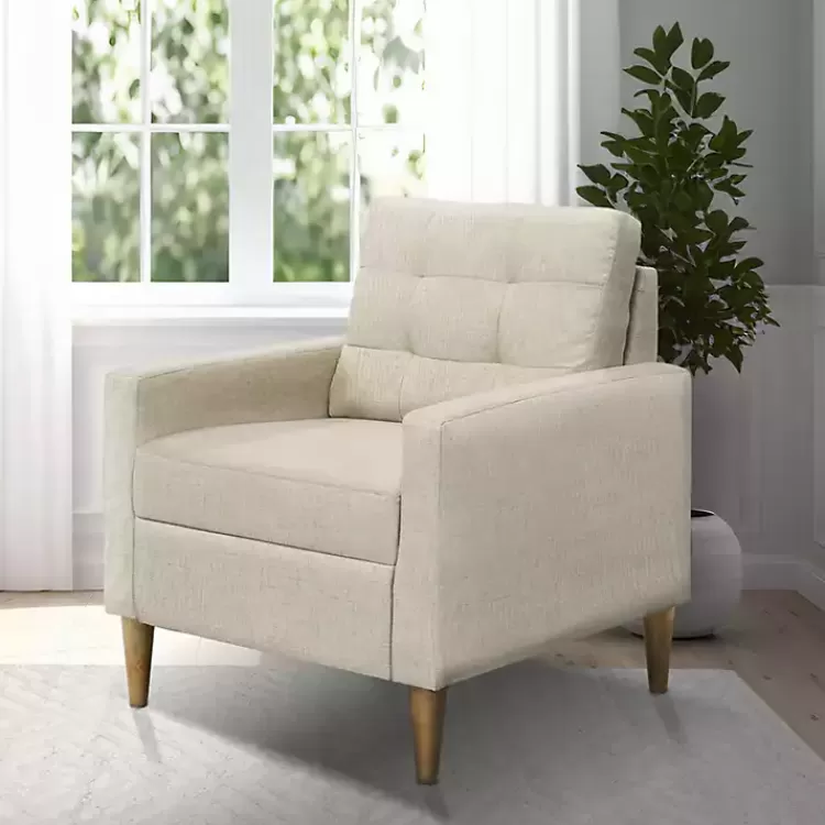 Cream Upholstered Tufted Dani Accent Chair>Kirklands Home Cheap
