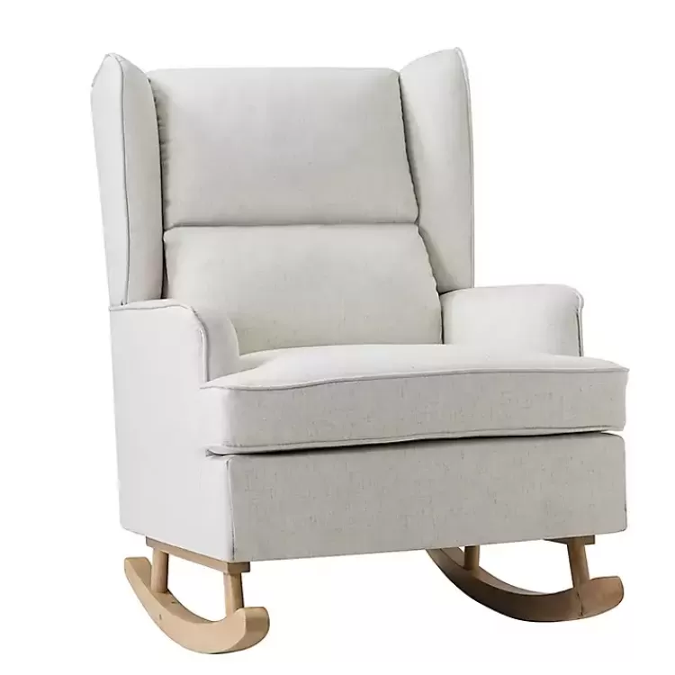 Cream Upholstered Wingback Rocking Chair>Kirklands Home Cheap