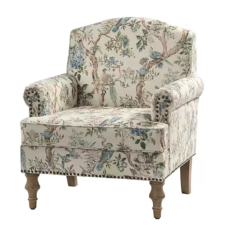 Cream Vintage Birds Traditional Accent Chair>Kirklands Home Online
