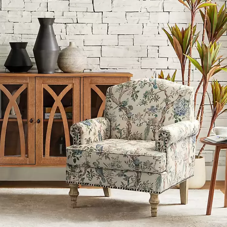 Cream Vintage Birds Traditional Accent Chair>Kirklands Home Online