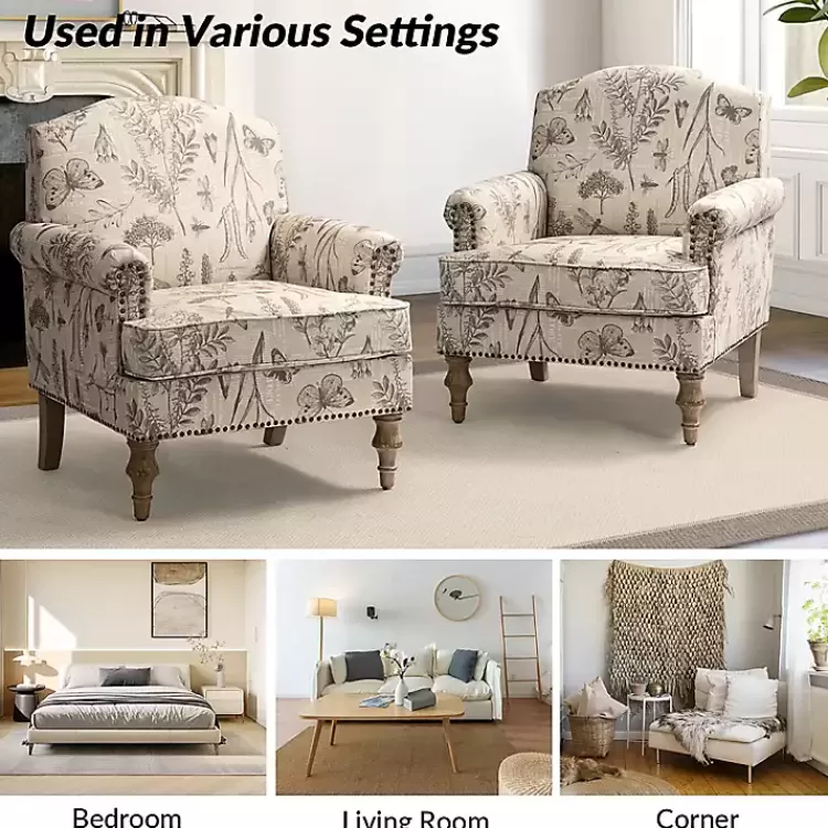 cream_vintage_birds_traditional_accent_chair_4.webp Cream Vintage Birds Traditional Accent Chair>Kirklands Home Online