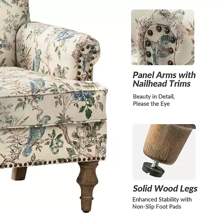 cream_vintage_birds_traditional_accent_chair_6.webp Cream Vintage Birds Traditional Accent Chair>Kirklands Home Online