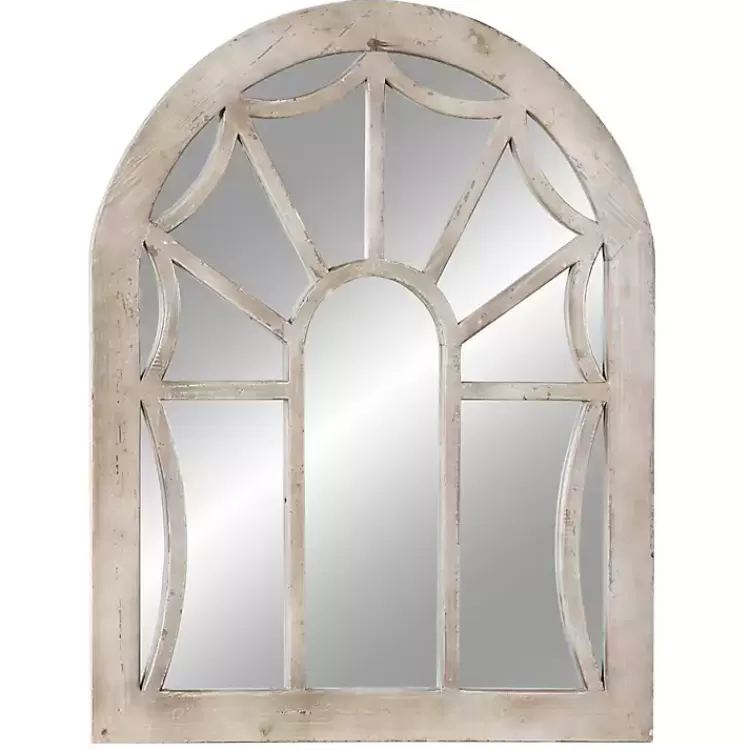 Cream Vintage Fir Wood Arch Framed Mirror>Kirklands Home Sale