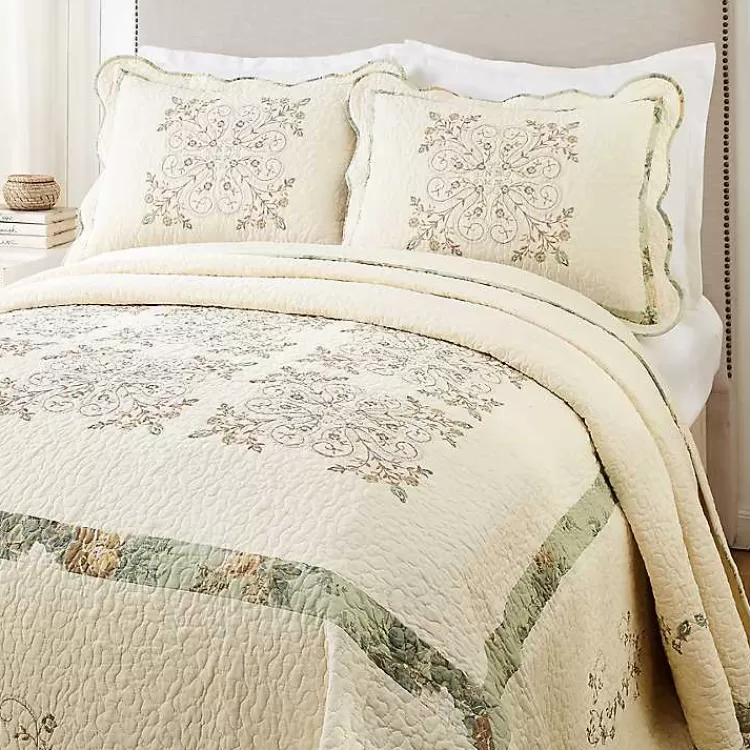 Cream Vintage Treasure King Bedspread>Kirklands Home Cheap