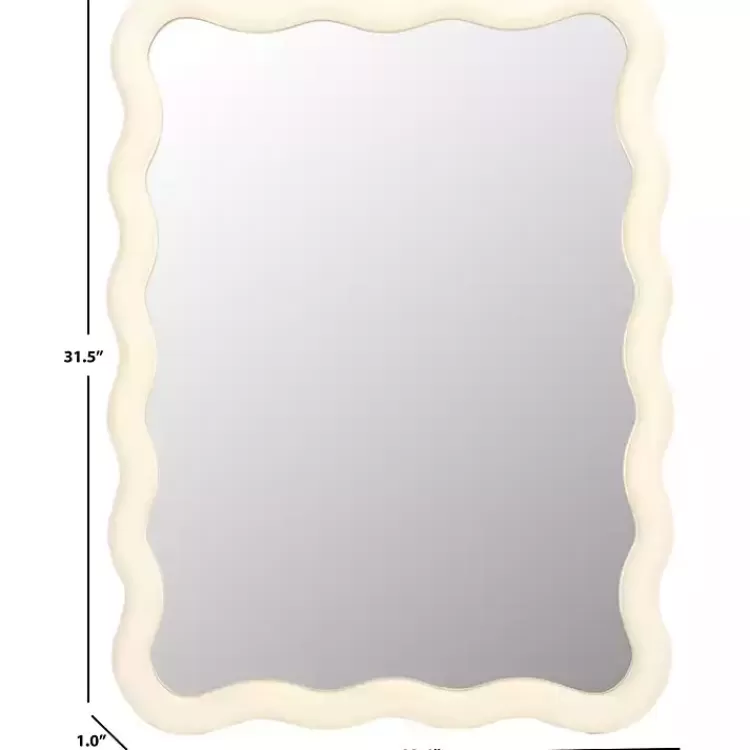 Cream Wavy Izara Wall Mirror>Kirklands Home Store