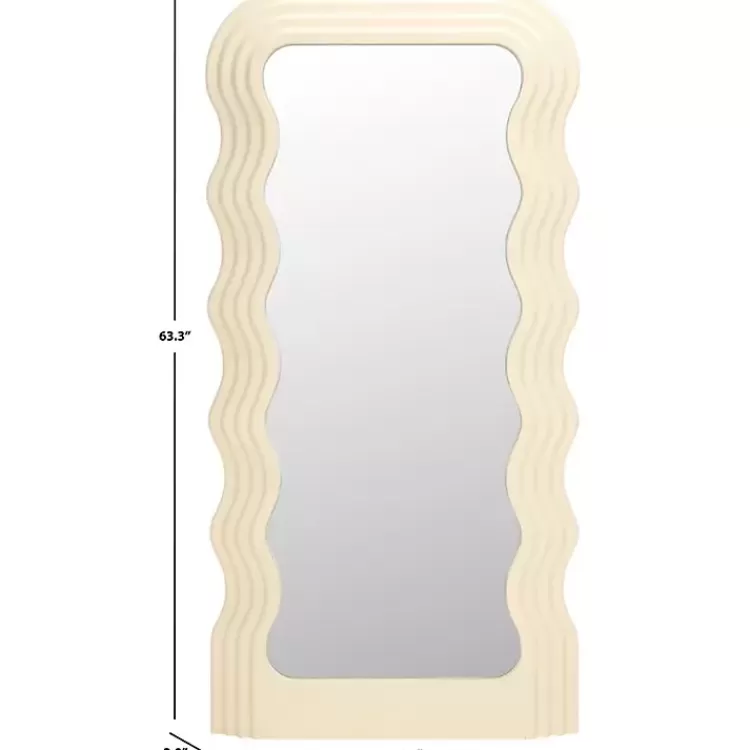 Cream Wavy Mayha Leaner Mirror>Kirklands Home Fashion