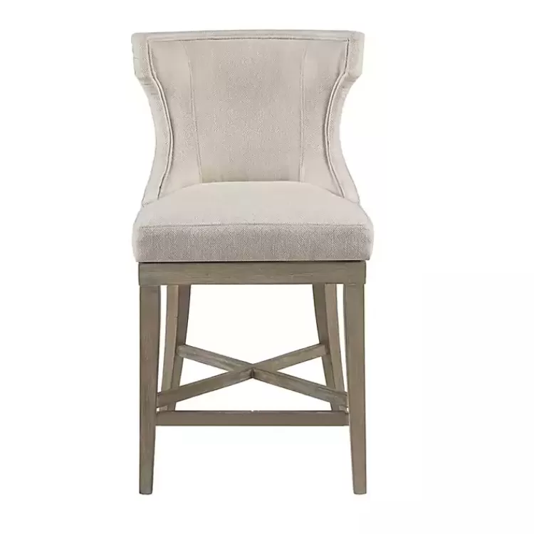 Cream Wingback Swivel Seat Counter Stool>Kirklands Home Fashion
