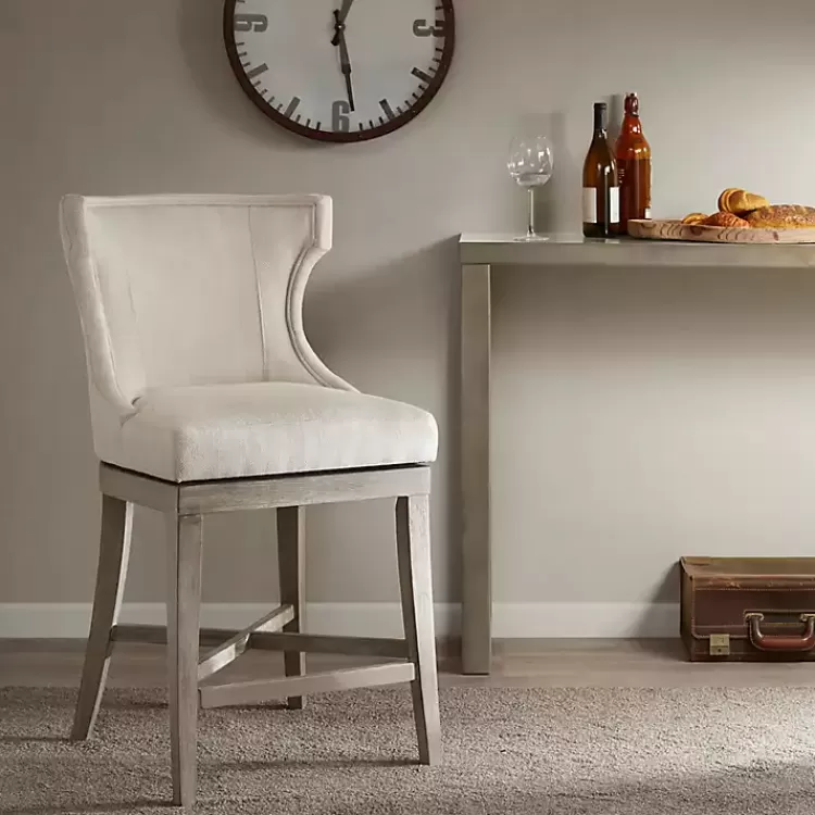 Cream Wingback Swivel Seat Counter Stool>Kirklands Home Fashion