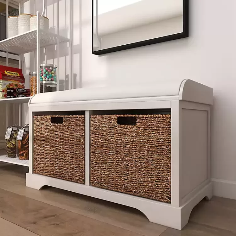 cream_wood_bench_with_storage_baskets_10.webp Cream Wood Bench with Storage Baskets>Kirklands Home Outlet