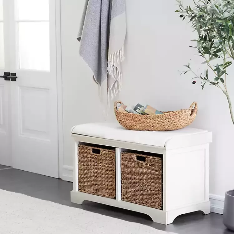 cream_wood_bench_with_storage_baskets_5.webp Cream Wood Bench with Storage Baskets>Kirklands Home Outlet