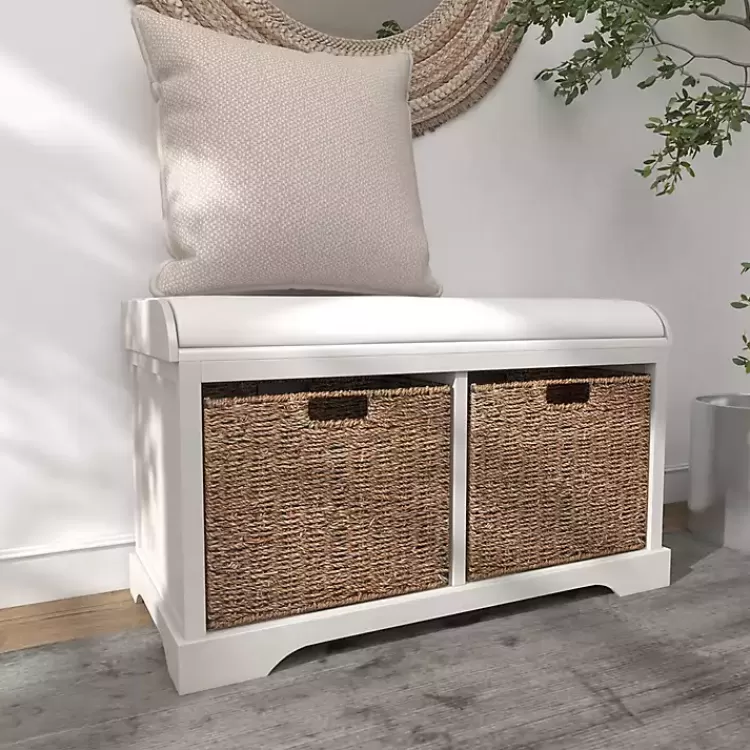 cream_wood_bench_with_storage_baskets_8.webp Cream Wood Bench with Storage Baskets>Kirklands Home Outlet