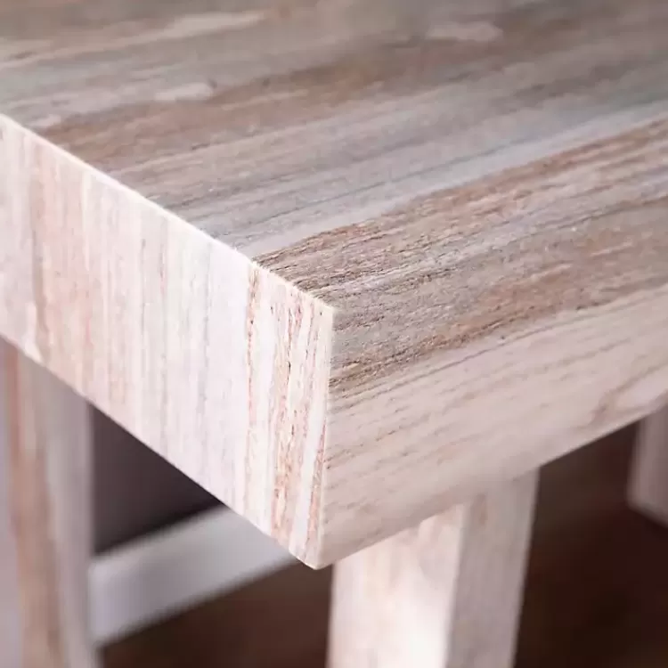 Cream Wood Faux Marble Desk>Kirklands Home Flash Sale