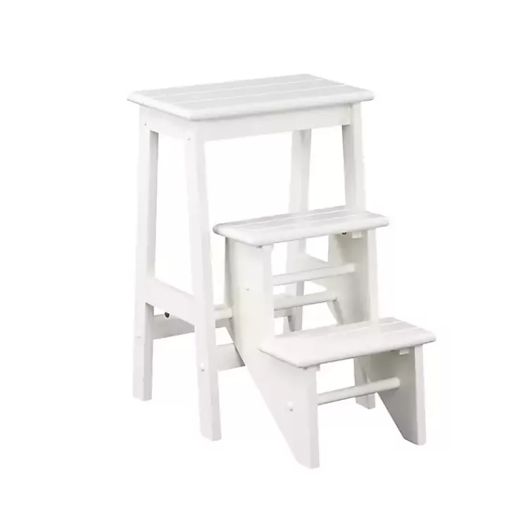 Cream Wooden 3-Level Step Stool>Kirklands Home Sale