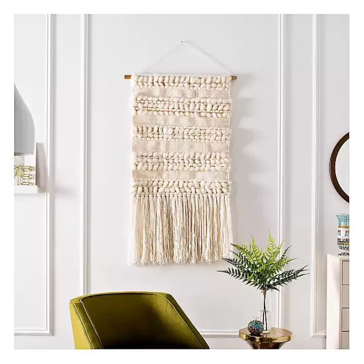 Cream Woven Fringe Macrame Wall Hanging>Kirklands Home Best