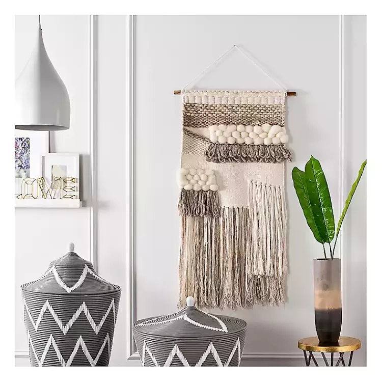 Cream Woven Layered Textured Macrame Wall Hanging>Kirklands Home Shop