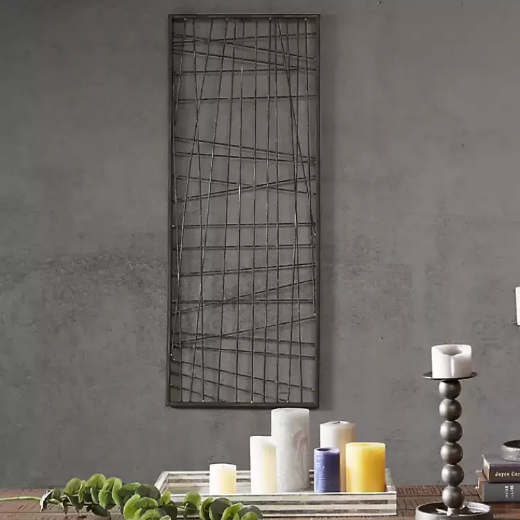 Crosshatch Metal Frame Plaque>Kirklands Home Clearance