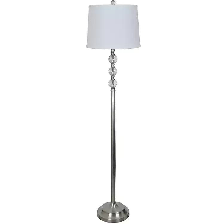 Crystal Spheres Brushed Nickel Floor Lamp>Kirklands Home Fashion