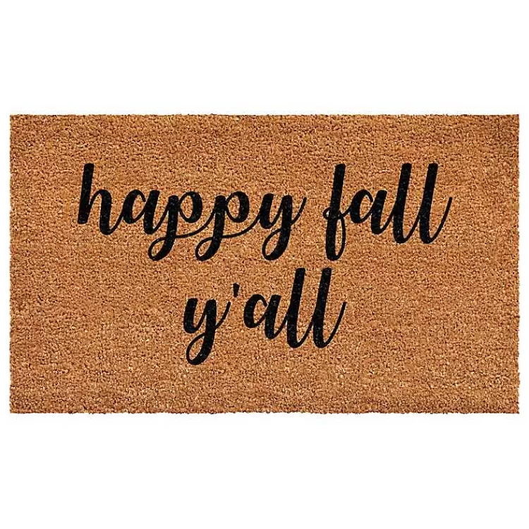 Cursive Happy Fall Y'all Coir Doormat, 17x29>Kirklands Home Best
