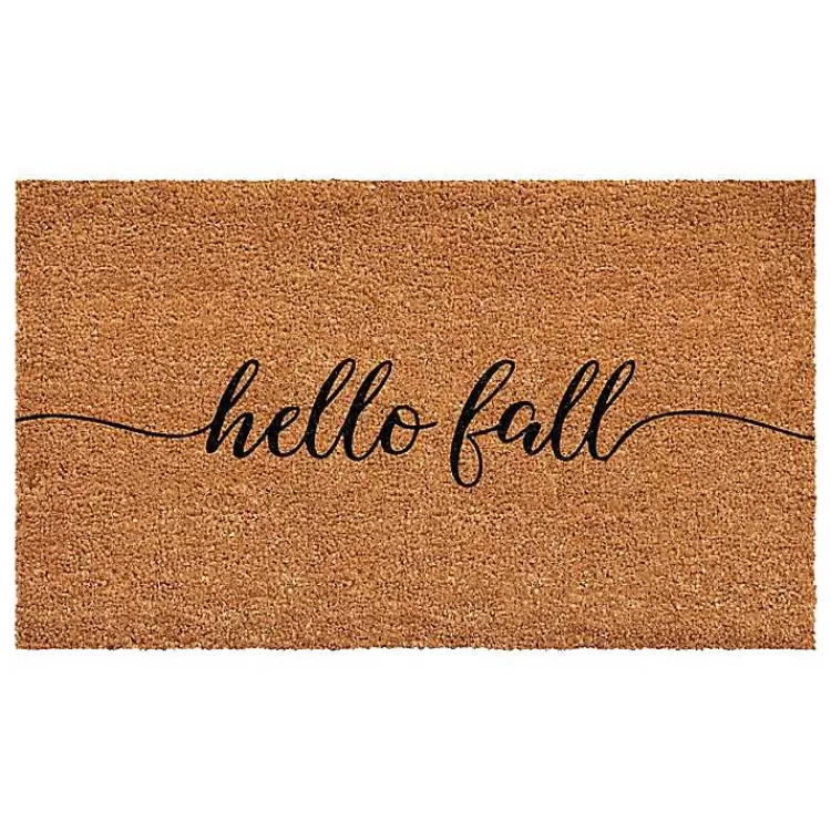 Cursive Hello Fall Coir Doormat, 17x29>Kirklands Home Discount